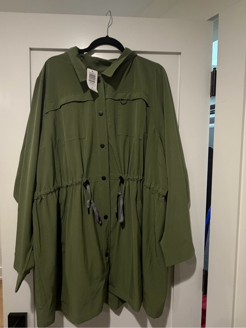 Torrid - 4X Olive Green Drawstring Utility Jacket